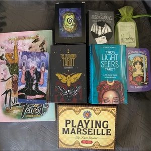 Lot of 6 tarot decks and 2 lenormand